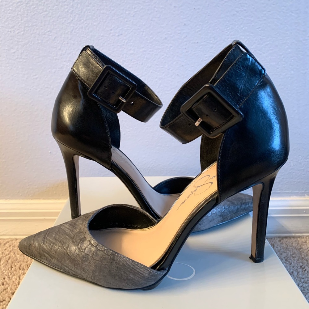 Jessica Simpson Dark Grey and Black Heels